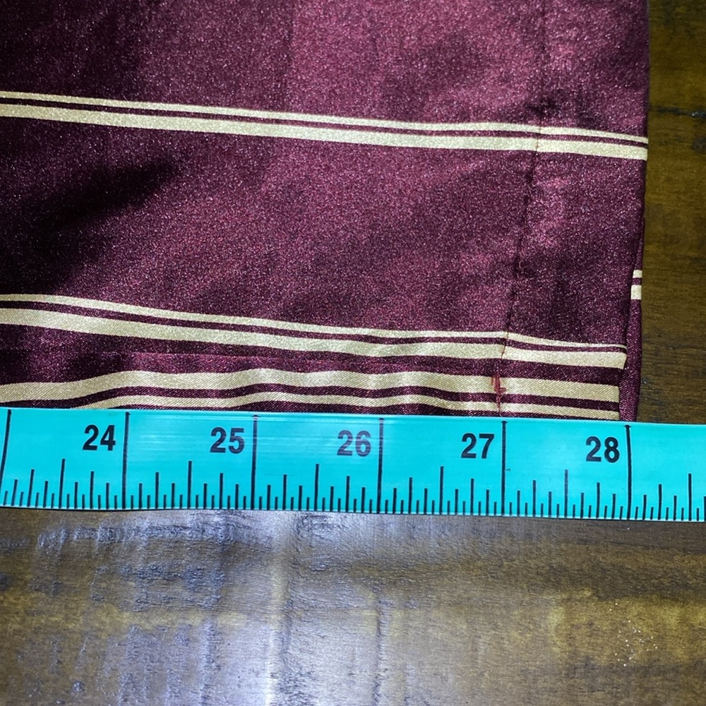 Vintage 90’s Victoria’s Secret Burgundy & Gold Stripe Satin Pajama Set| Size XS - Picture 10 of 10